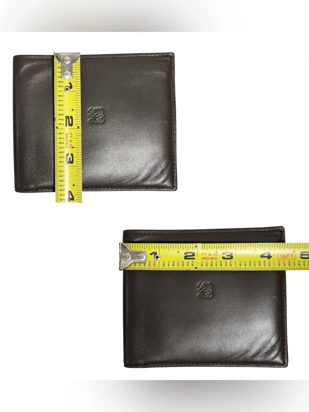 Loewe Brown Leather Embossed Men’s Bifold Wallet with Box and Cards